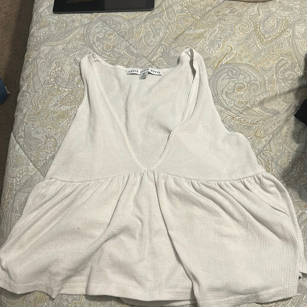 White flowy top